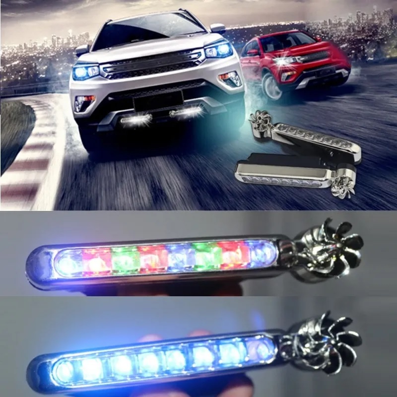 RGB RÜZGAR ENERJİSİ İLE ÇALIŞAN OTO LED ÇAKAR LAMBA ( 2 Lİ SET )