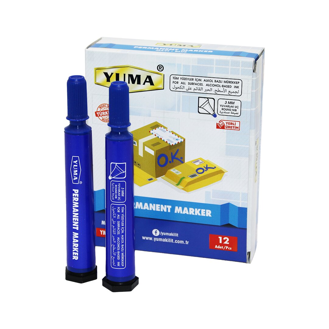 YUMA YM-790M MAVİ KOLİ KALEMİ 12 ADET