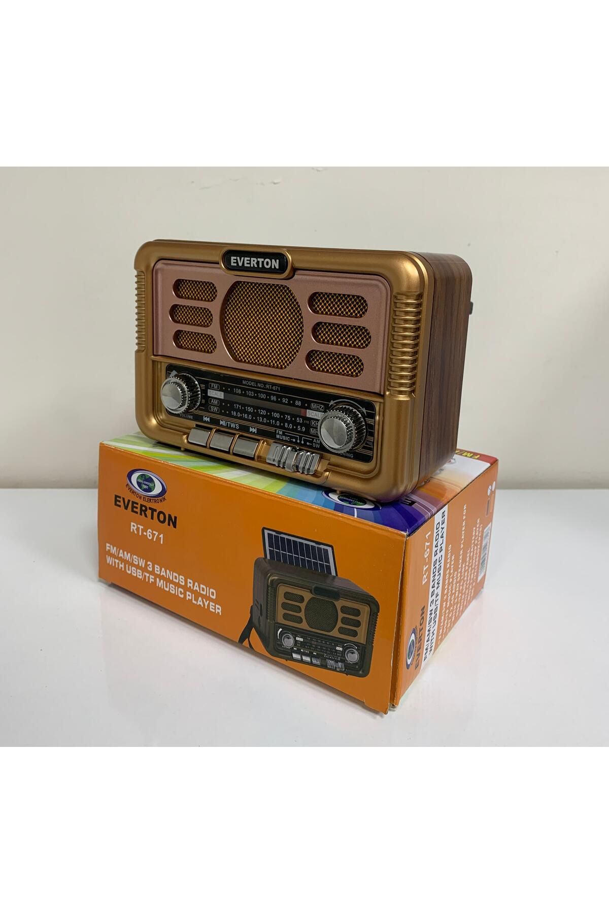 Rt-671 Usb Bt Radyo Nostajık Solar Paneli Müzik Çalar