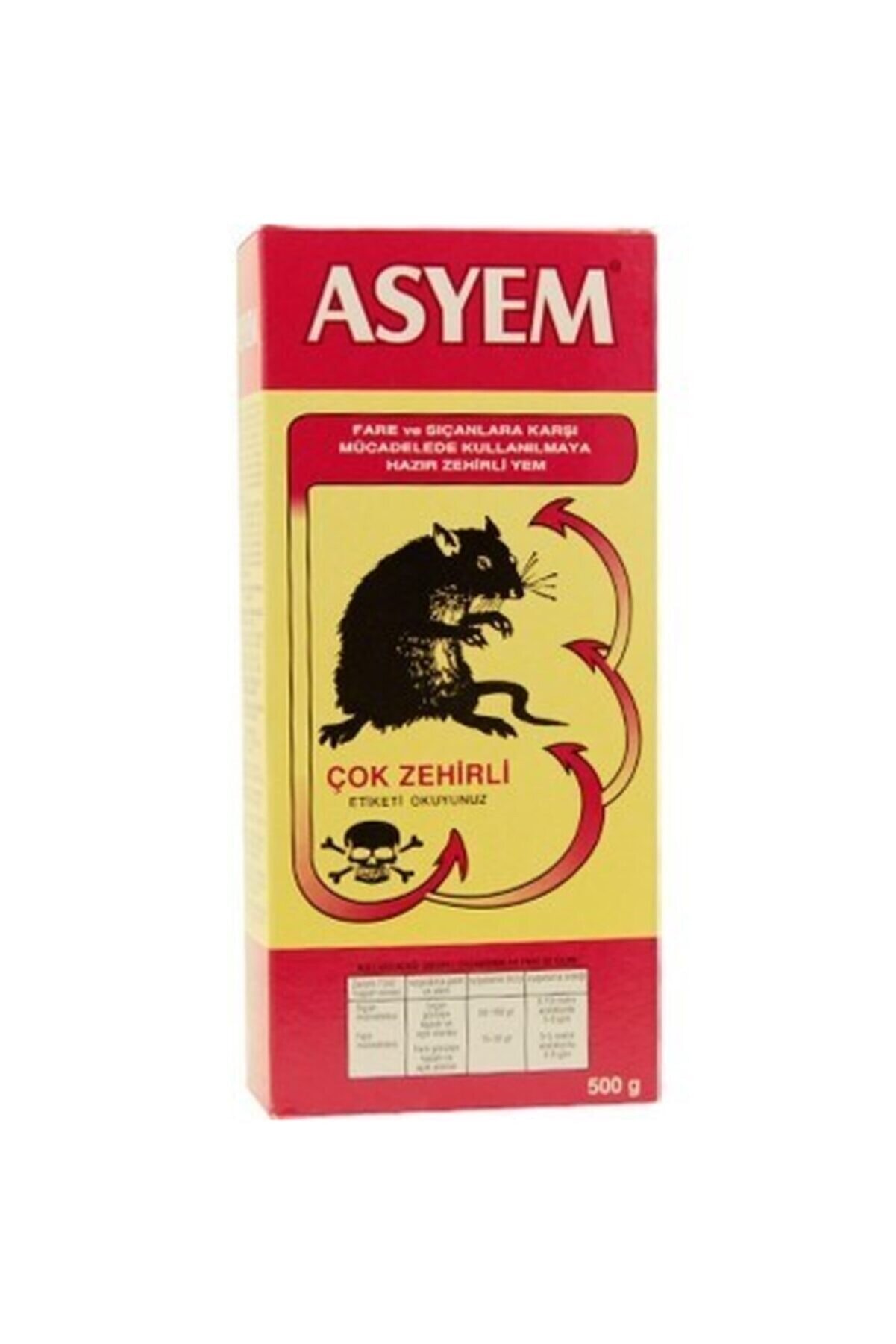 Asyem 500 Gr Fare Zehiri Çok Etkili Fare Ve Haşere Öldürücü Zehir