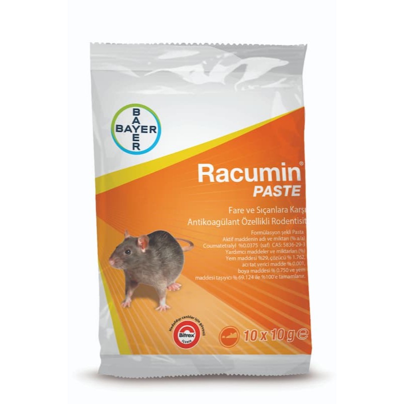 Bayer Racumin Paste Haşere İlacı 10 gr 10 adet 100 Gr