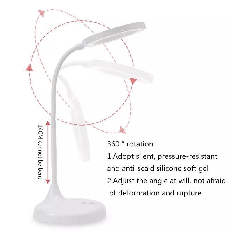 PS-1319 Şarjlı 40 Led Çalışma Okuma Işığı Kademeli Masa Lambası Ayarlanabilir Renk Tonu Ve Parlaklık