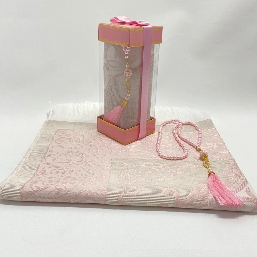 Asetat Kutulu Seccade Set (Pembe)